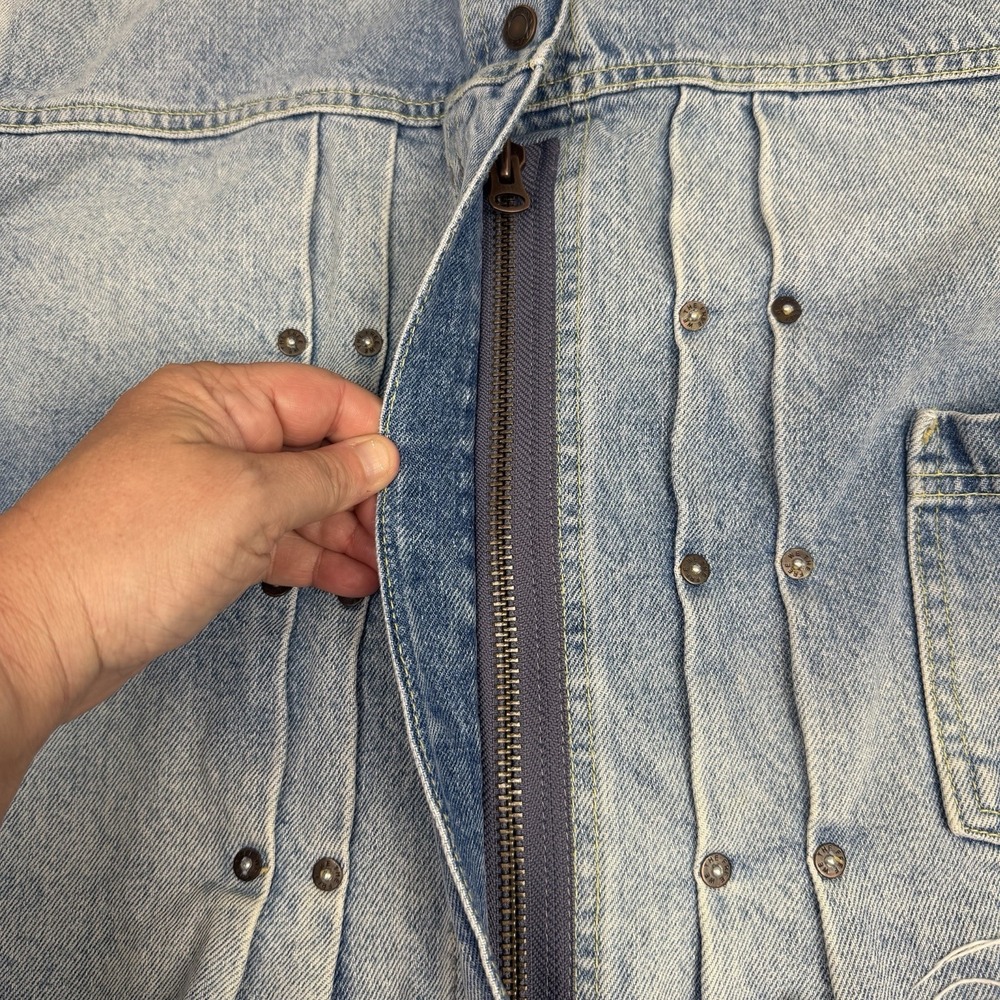 Free People Dillon Frayed Denim Jean Jacket Jasmine Wash Size Small - Picture 5 of 13